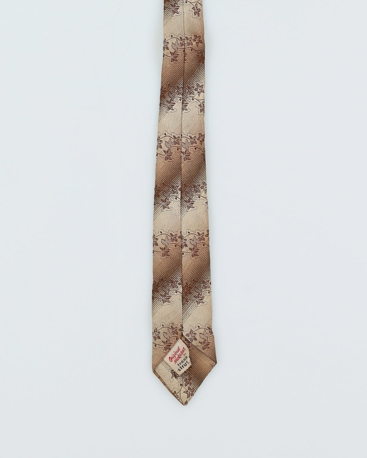Vintage 60s Brown / Beige  Floral Patterned Tie