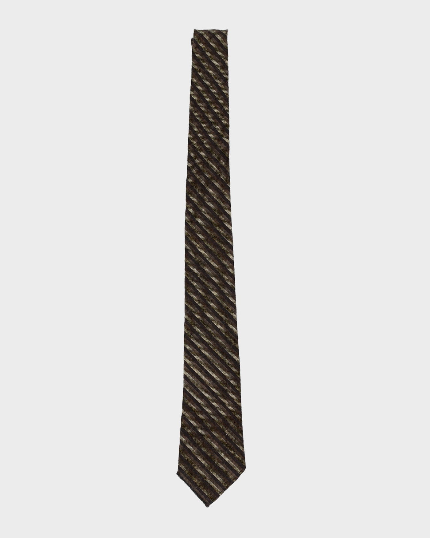 Vintage 60s Green / Brown Stripe Patterned Tie