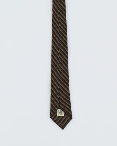 Vintage 60s Green / Brown Stripe Patterned Tie