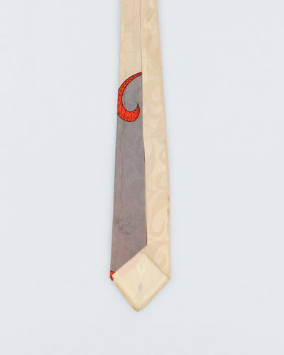 Vintage 30s / 40s Cream Patterned Tie