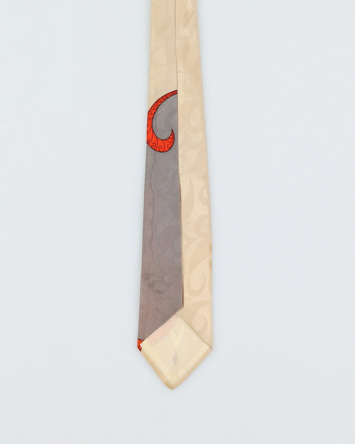 Vintage 30s / 40s Cream Patterned Tie