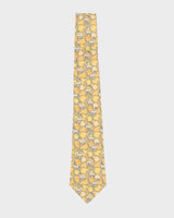 Hermes Yellow Deer Patterned Tie