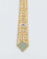 Hermes Yellow Deer Patterned Tie
