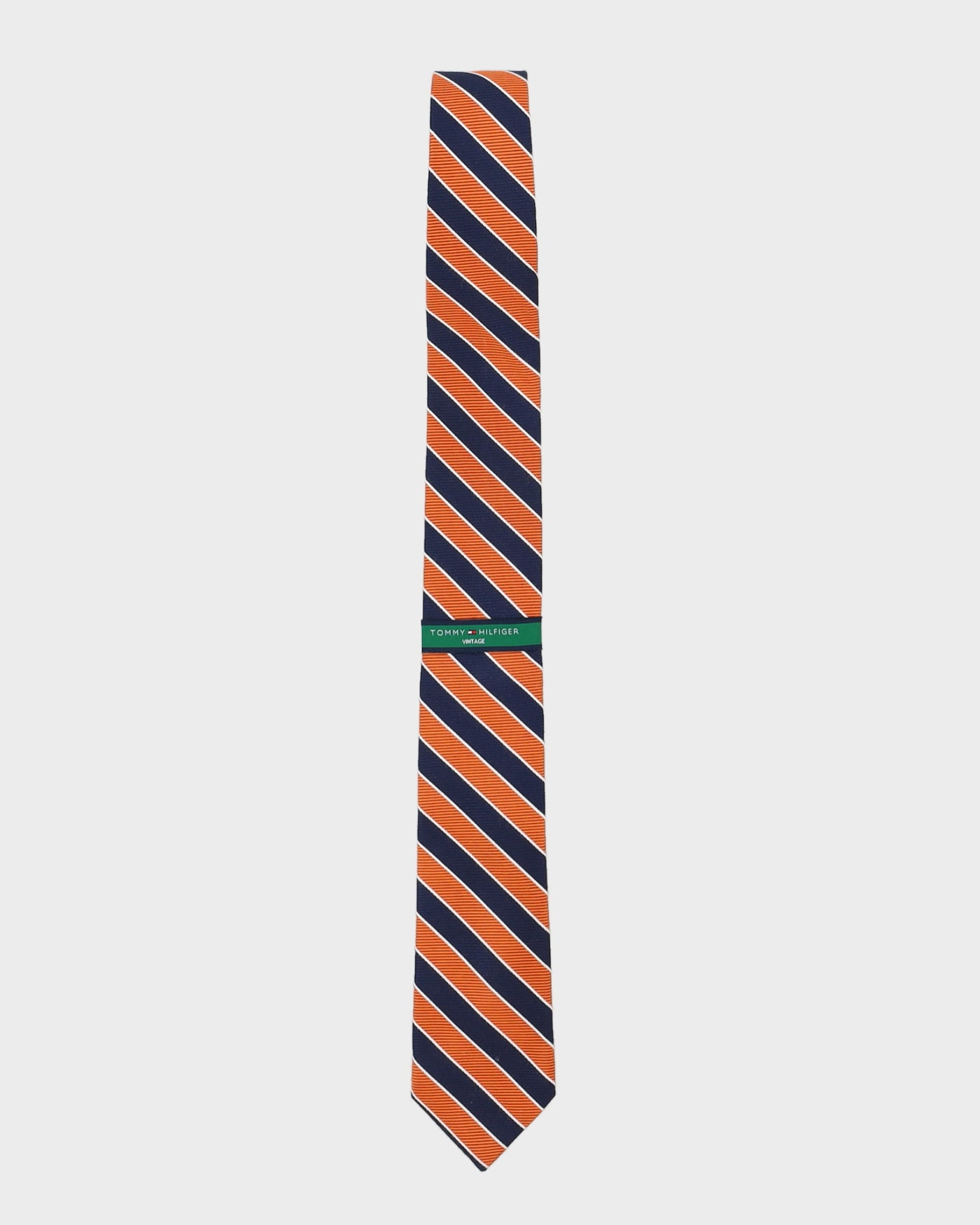 Tommy Hilfiger Orange And Navy Striped Tie