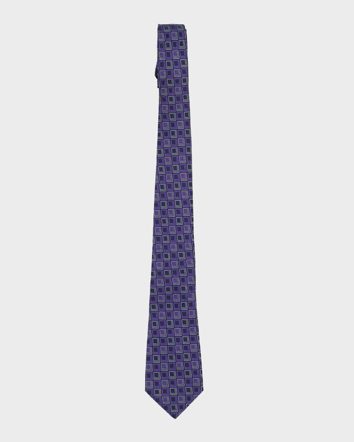 Armani Collezioni Blue Patterned Silk Tie