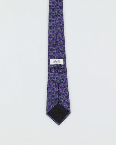 Armani Collezioni Blue Patterned Silk Tie