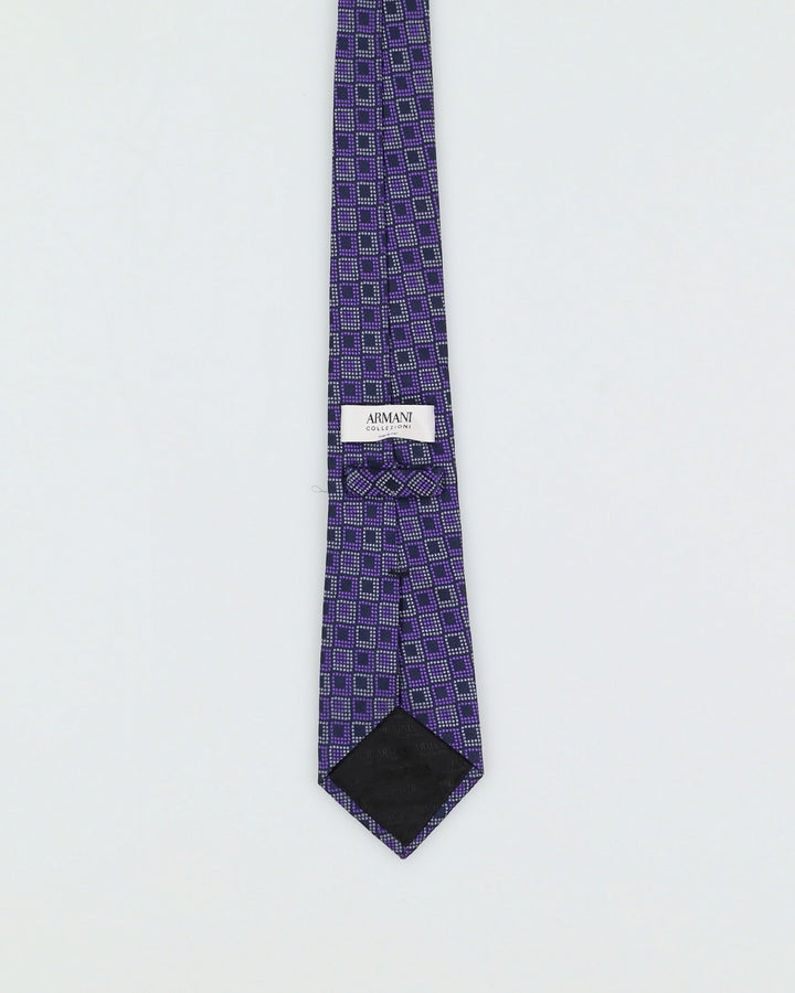 Armani Collezioni Blue Patterned Silk Tie