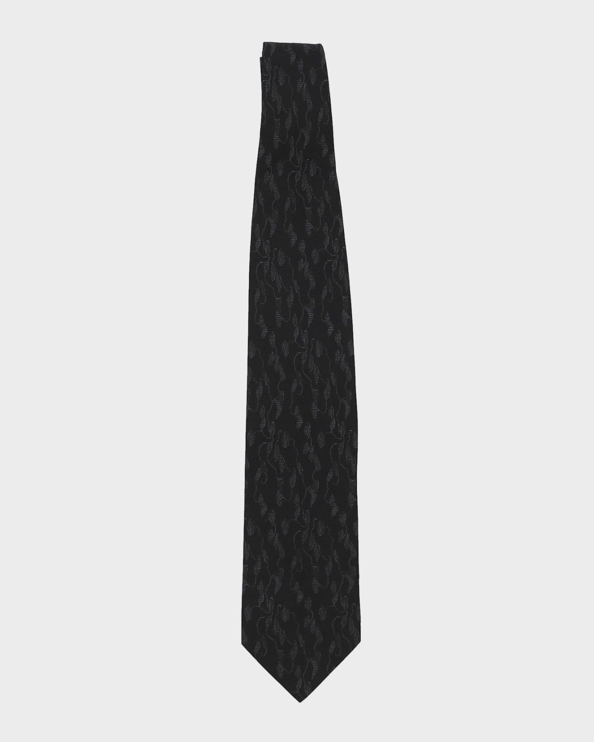 Giorgio Armani Black Patterned Silk Tie