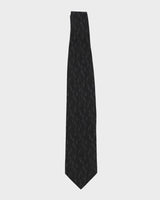 Giorgio Armani Black Patterned Silk Tie