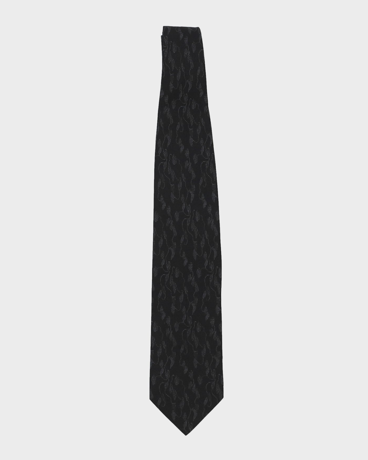 Giorgio Armani Black Patterned Silk Tie
