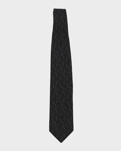 Giorgio Armani Black Patterned Silk Tie