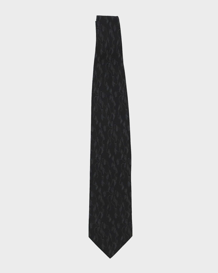 Giorgio Armani Black Patterned Silk Tie