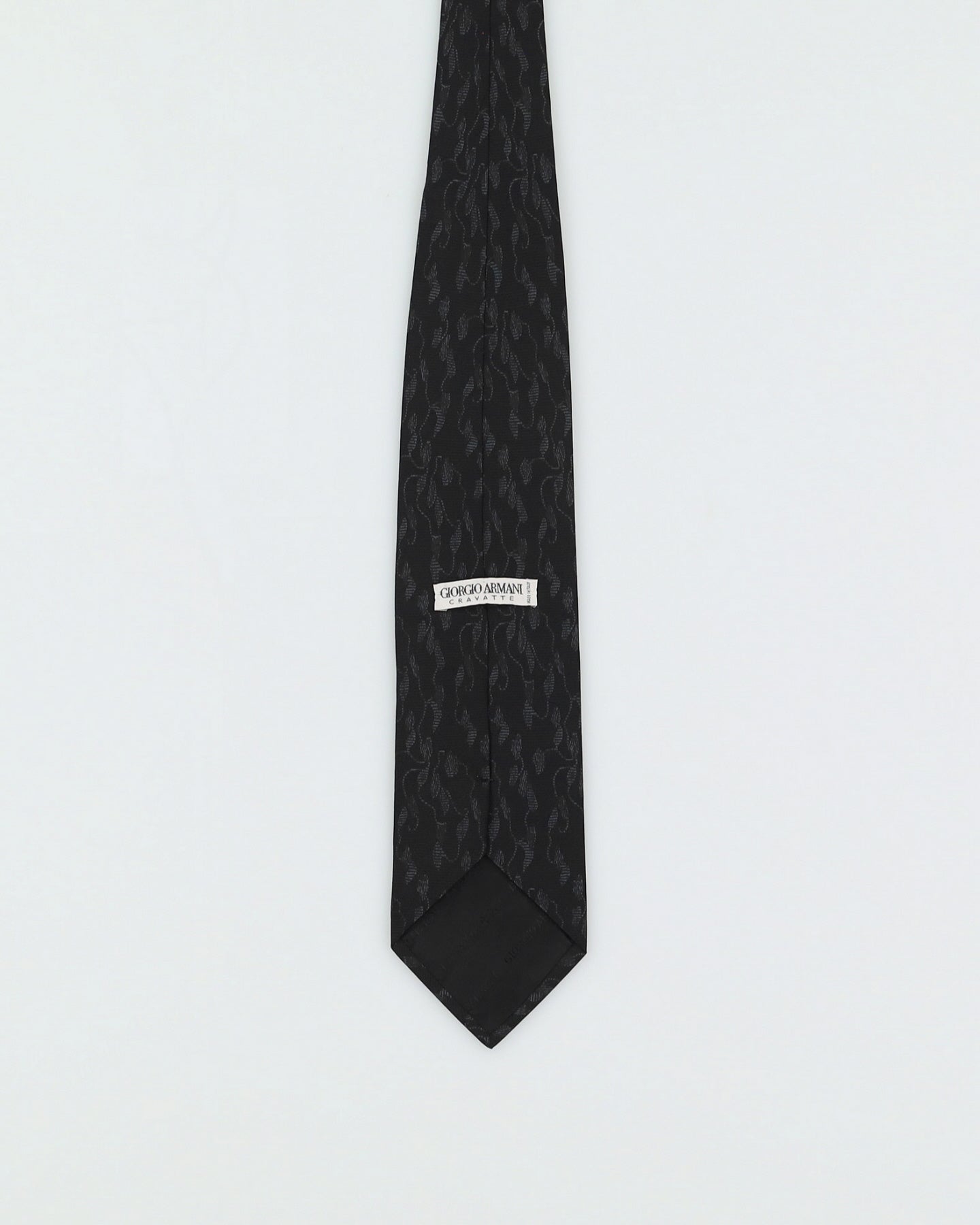 Giorgio Armani Black Patterned Silk Tie
