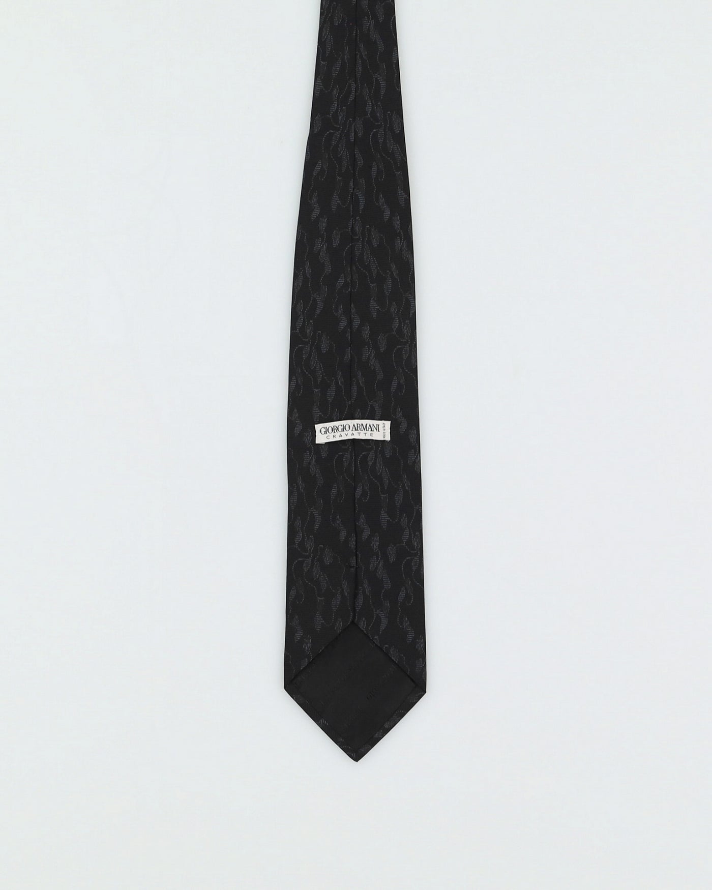 Giorgio Armani Black Patterned Silk Tie