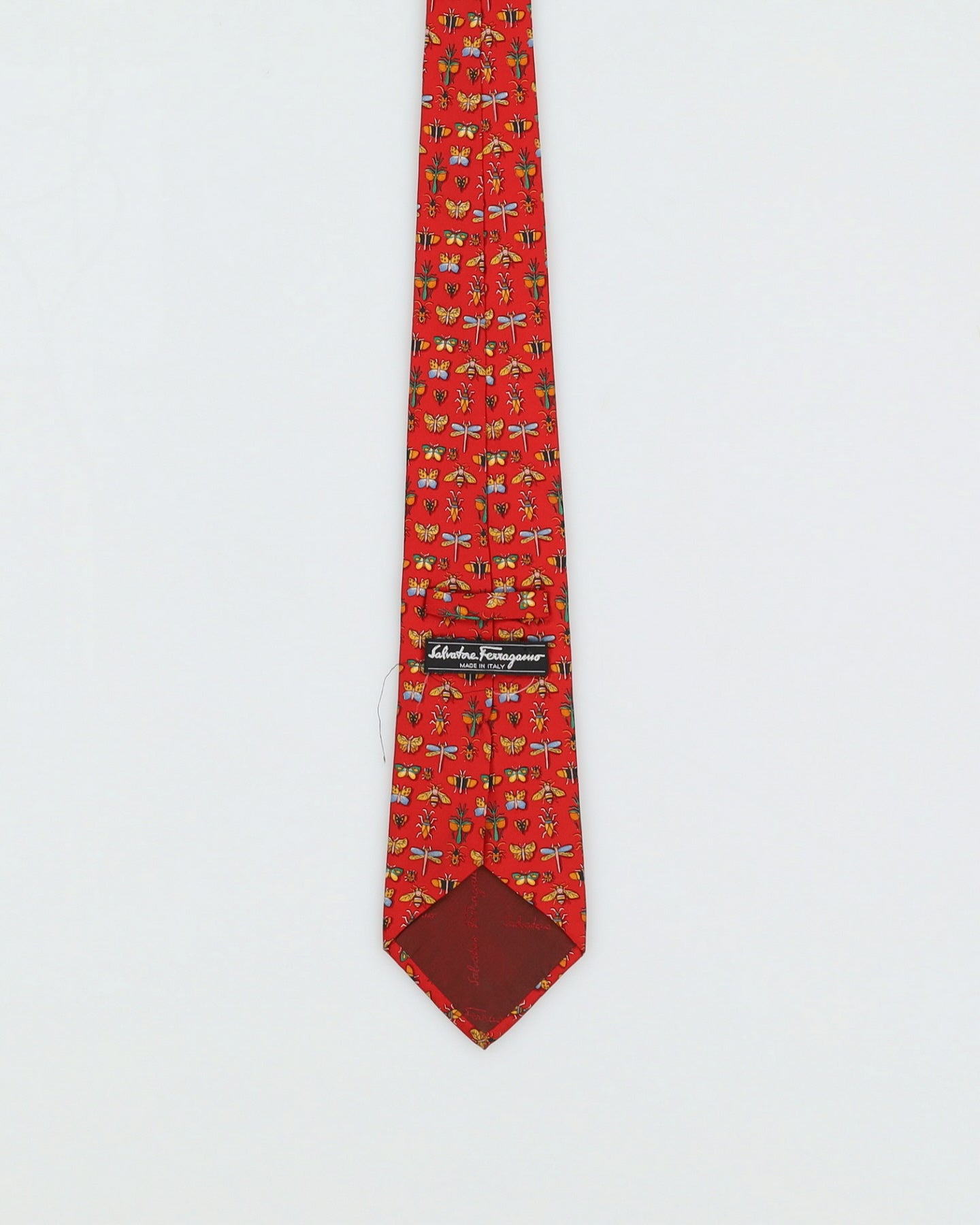 Salvatore Ferragamo Red Patterned Silk Tie