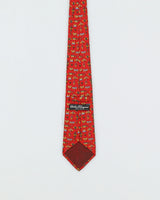 Salvatore Ferragamo Red Patterned Silk Tie