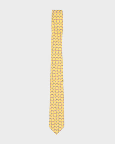 Salvatore Ferragamo Yellow Patterned Silk Tie