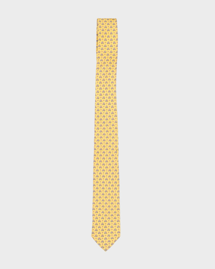Salvatore Ferragamo Yellow Patterned Silk Tie