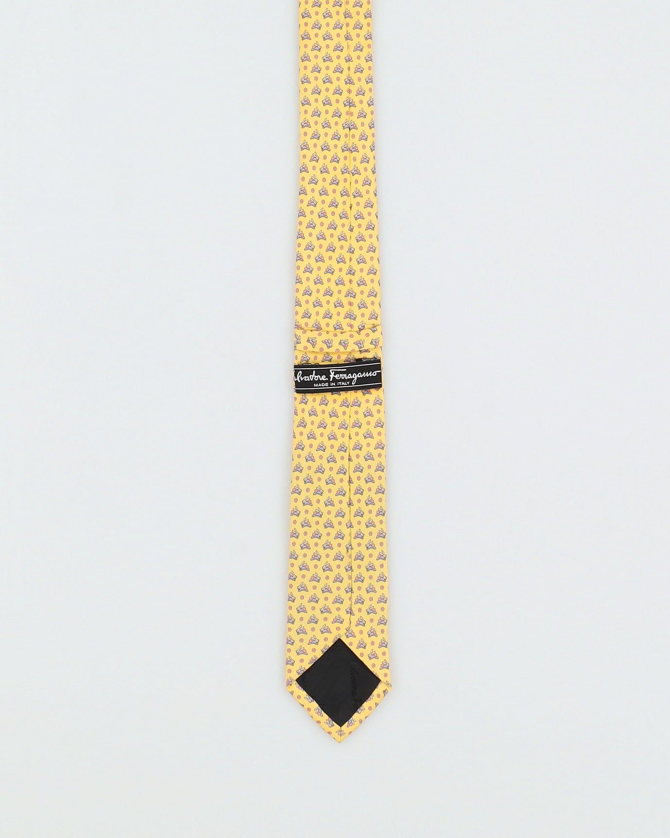 Salvatore Ferragamo Yellow Patterned Silk Tie
