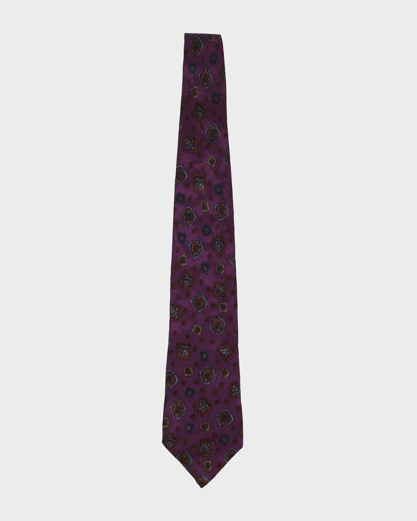 Liberty Of London Purple Patterned Silk Tie