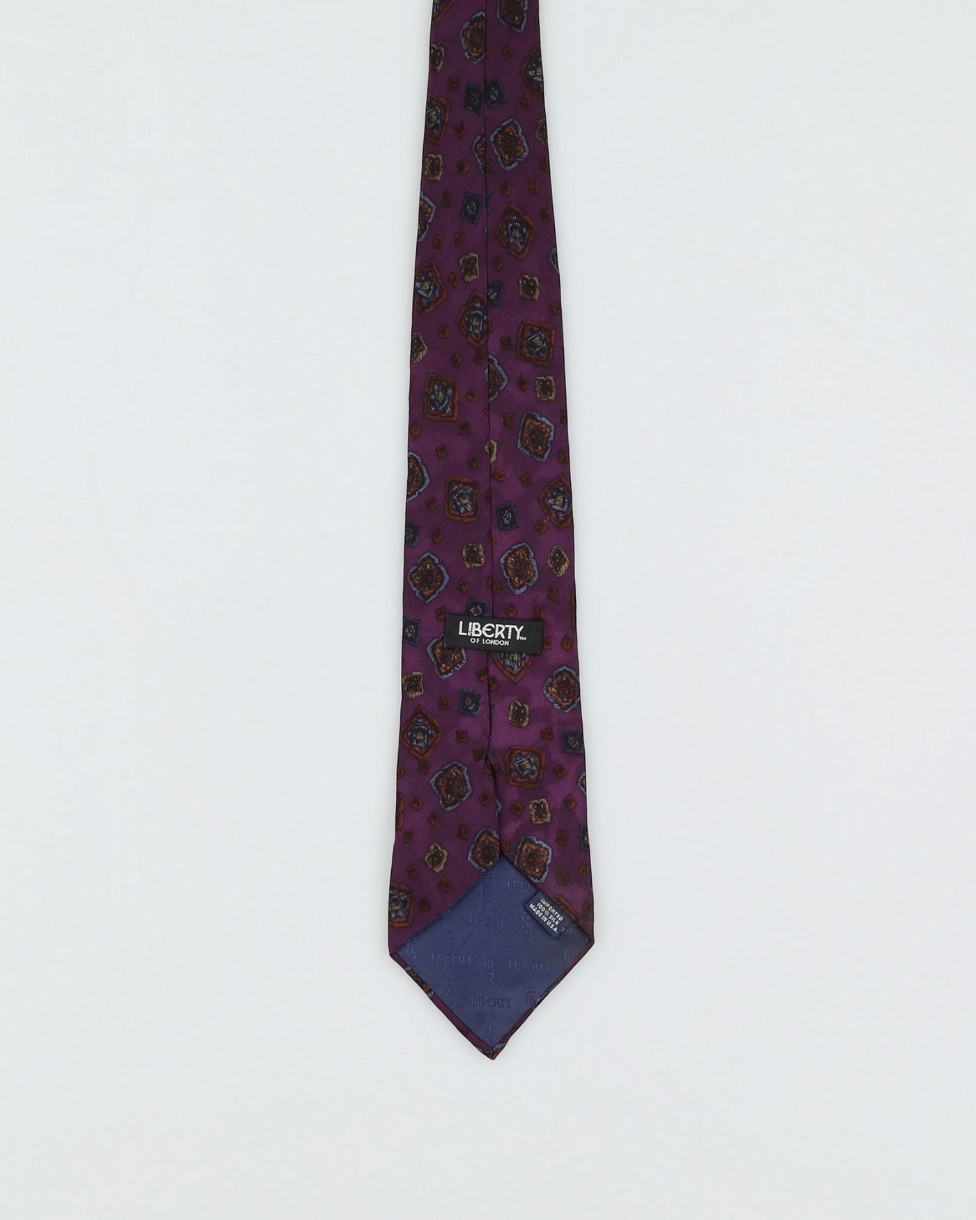 Liberty Of London Purple Patterned Silk Tie