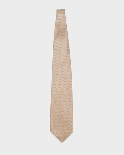 Versace Beige Patterned Silk Tie