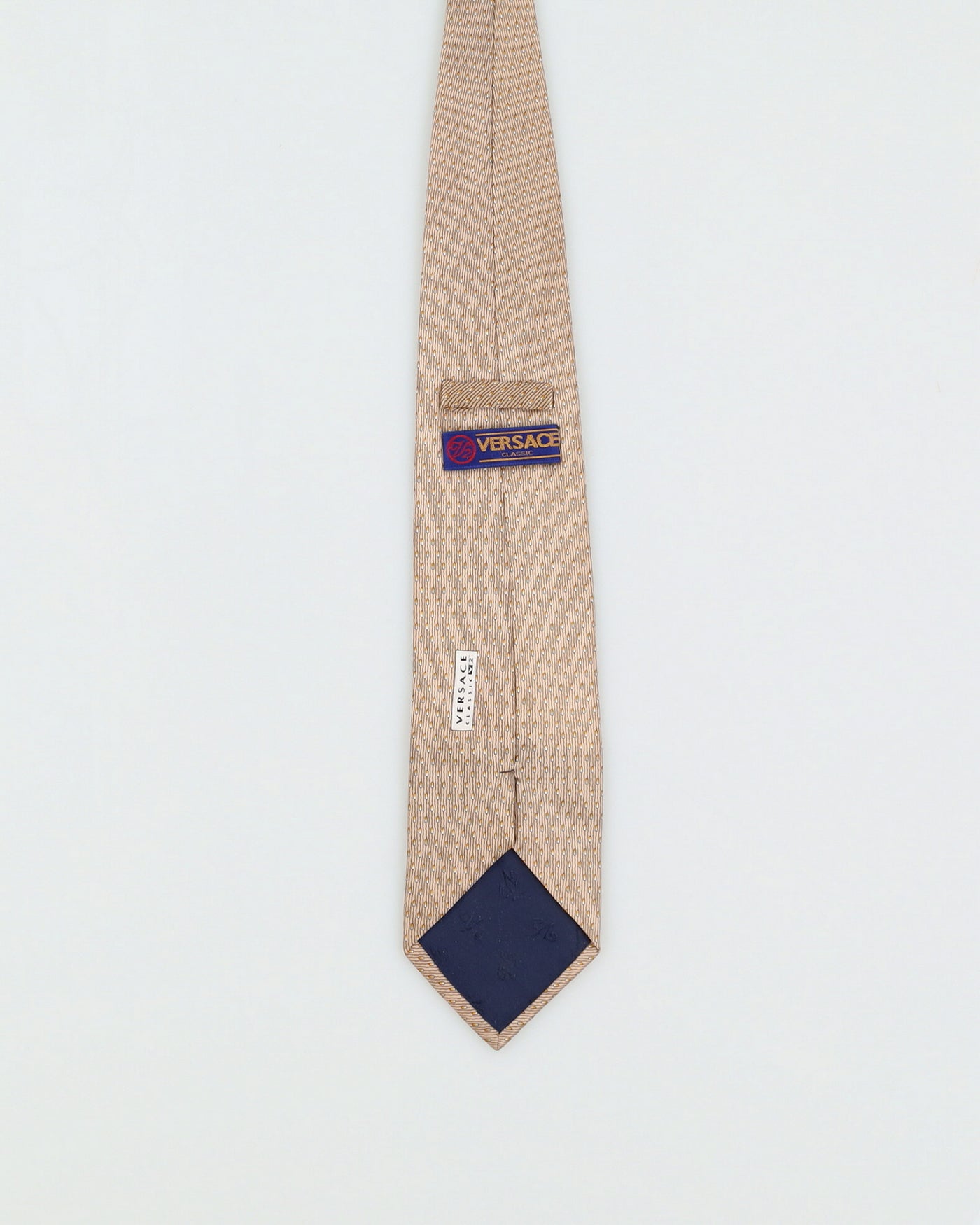 Versace Beige Patterned Silk Tie