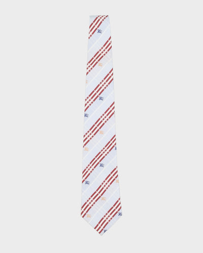 Burberry Blue Checked Silk Tie