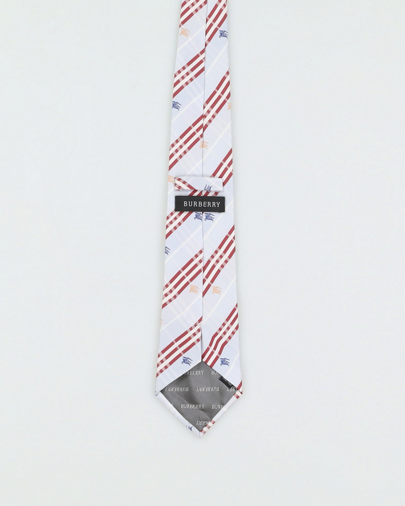 Burberry Blue Checked Silk Tie