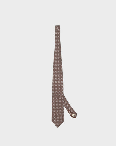 Burberry London Brown Patterned Tie