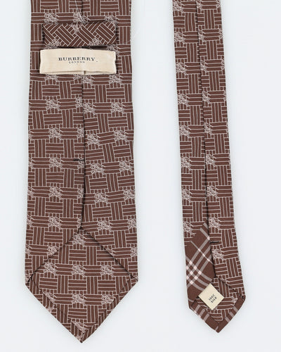 Burberry London Brown Patterned Tie
