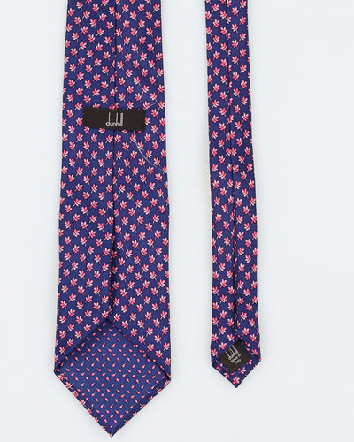 Dunhill Blue With Pink Pattern Tie