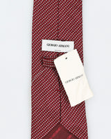 Vintage Men's Red Armani Tie with Tag
