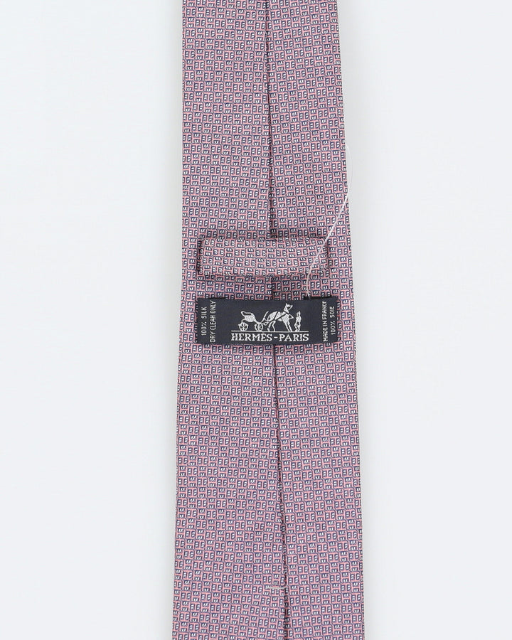 Men's Pink Pattern Hermes Tie