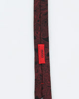 Vintage Men's Burgundy Paisley Thin Hugo Boss Tie