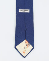 Vintage Men's Sparkling Blue Dolce &amp; Gabbana Cravatte