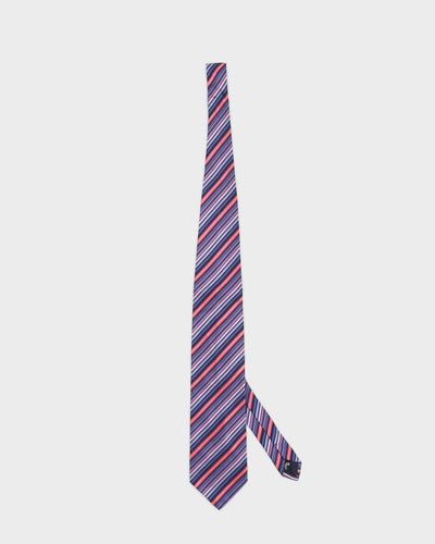 Vintage Men's Blue and Pink Striped Paul Smith Tie