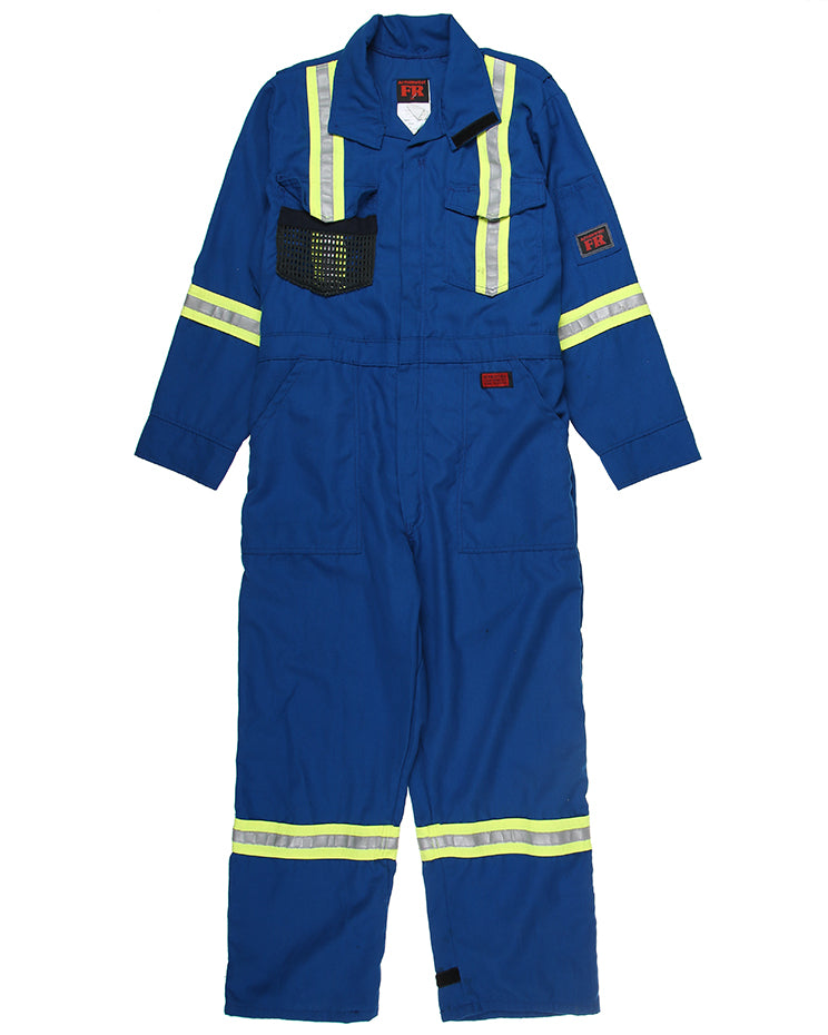 Blue Hi-Vis Detailed Workwear Coveralls - L