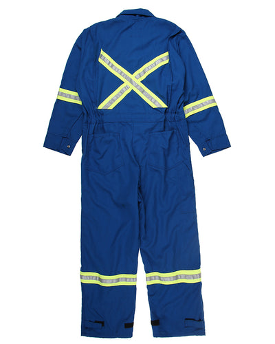 Blue Hi-Vis Detailed Workwear Coveralls - L