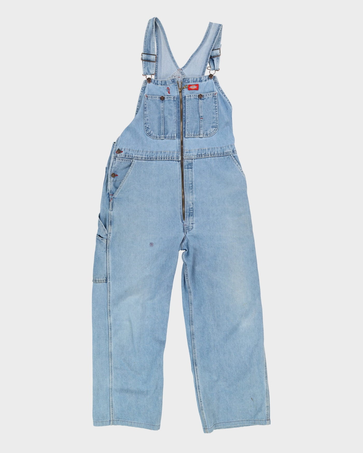 Dickies Blue Long Fit Zip-Up Dungarees - W36 L32