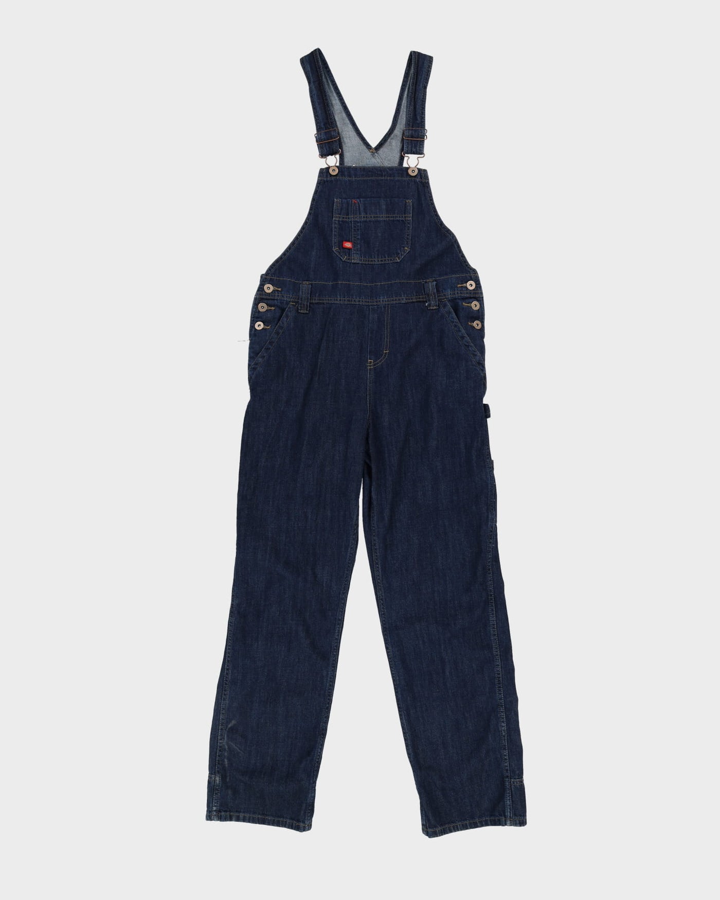 Dickies Navy Contrast Stitching Long Fit Dungarees - W34 L30