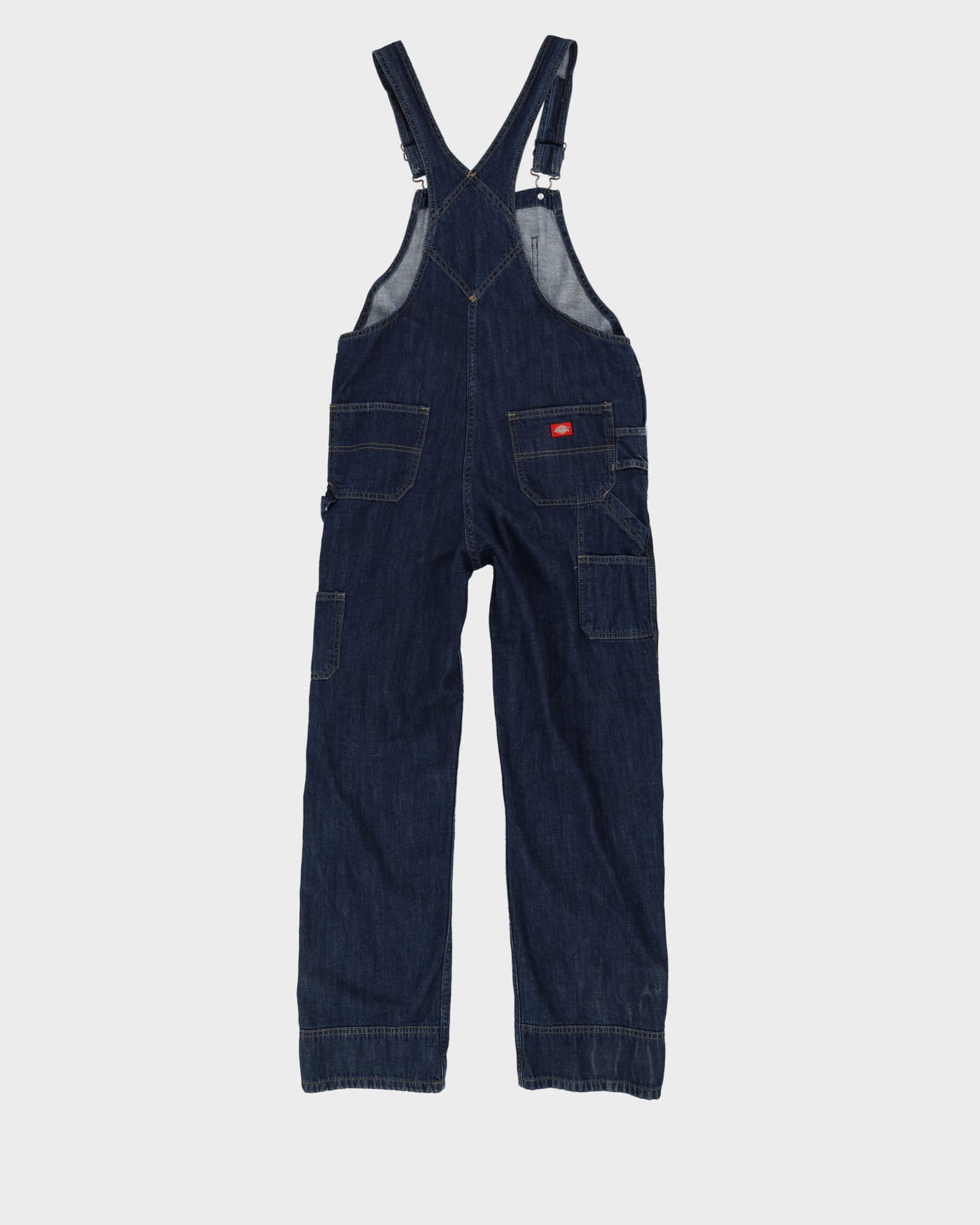Dickies Navy Contrast Stitching Long Fit Dungarees - W34 L30