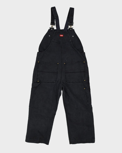 90s Dickies Black Long Fit Dungarees - W42 L34