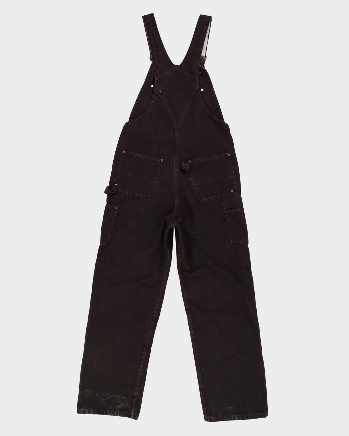 Vintage 90s Carhartt Brown Long Fit Double Knee Dungarees - W34 L34