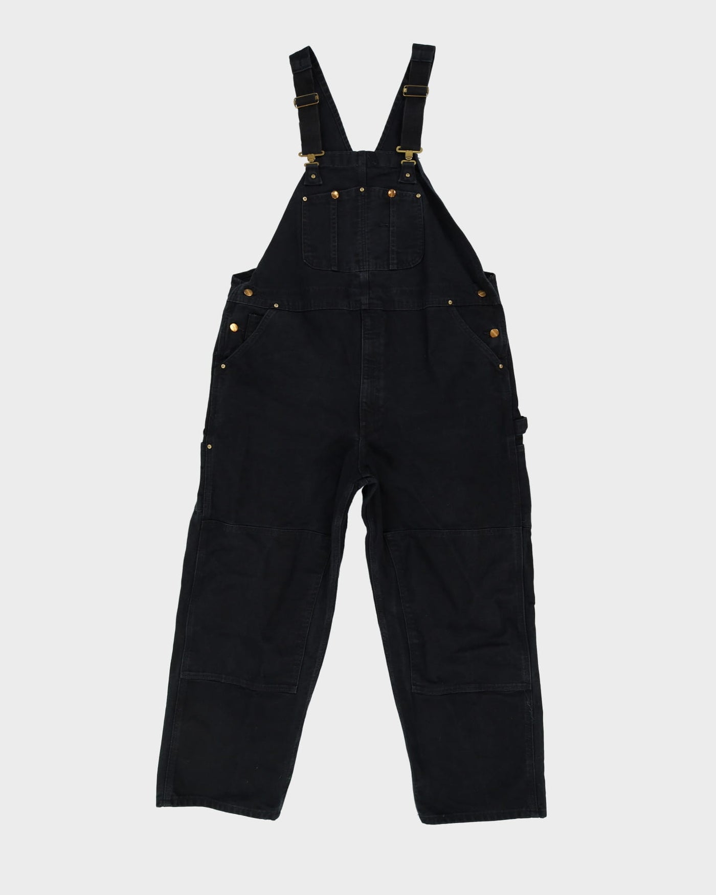 Vintage 90s Carhartt BlackLong Fit Double Knee Dungarees - W42 L27