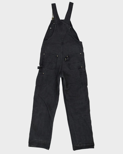 Vintage 90s Carhartt Faded Black Long Fit Double Knee Dungarees - W36 L32