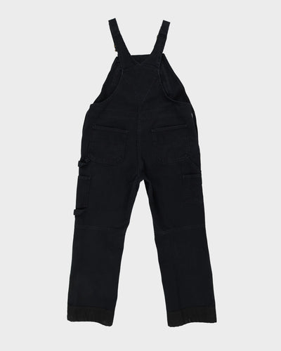Vintage 90s Carhartt Faded Black Long Fit Double Knee Dungarees - W44 L30