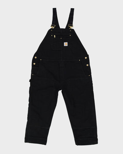 Vintage 90s Carhartt Black Long Fit Double Knee Dungarees - W46 L28