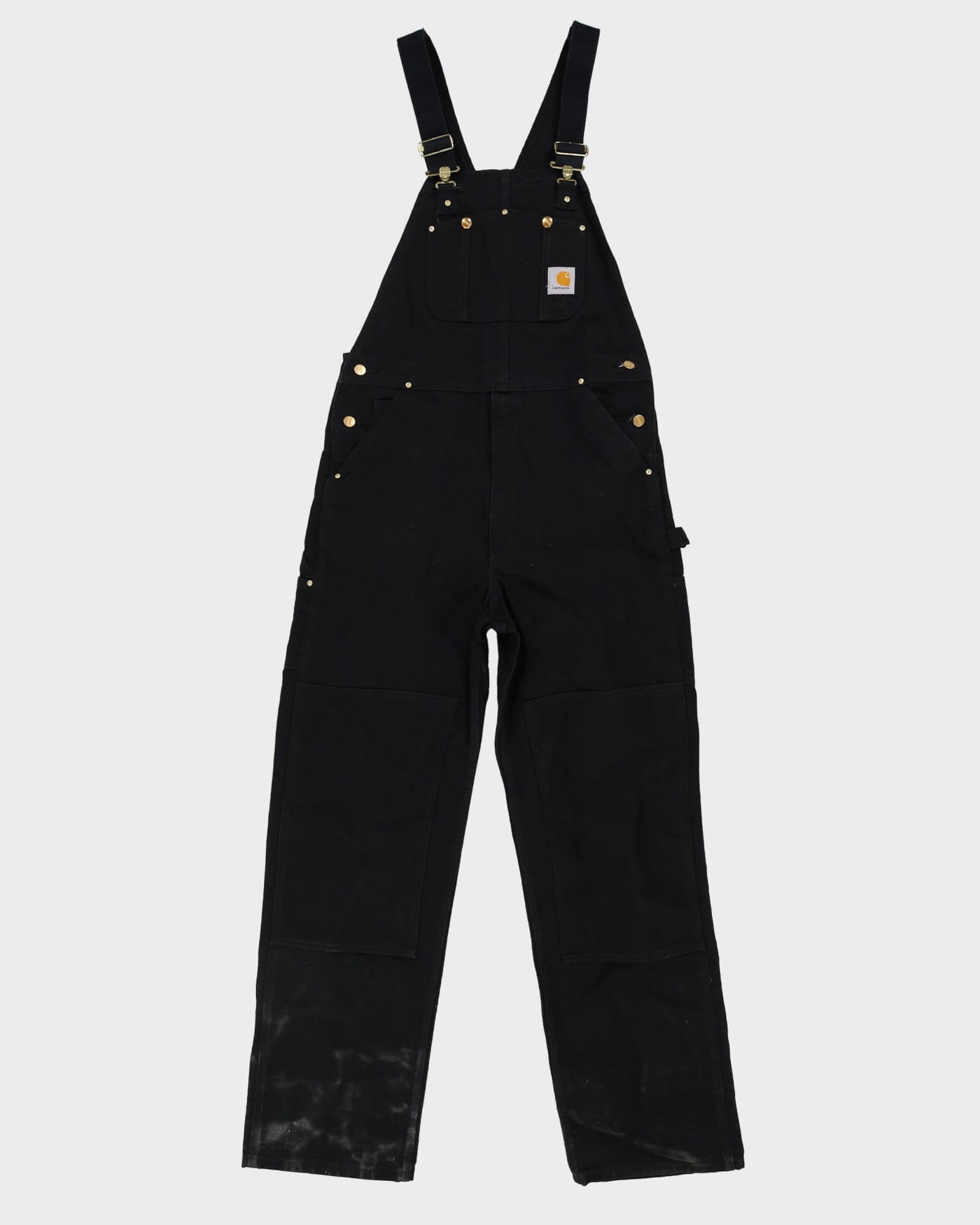 Vintage 90s Carhartt Black Long Fit Double Knee Dungarees - W36 L32