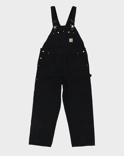 Vintage New With Tags 90s Carhartt Black Long Fit Double Knee Dungarees - W42 L30